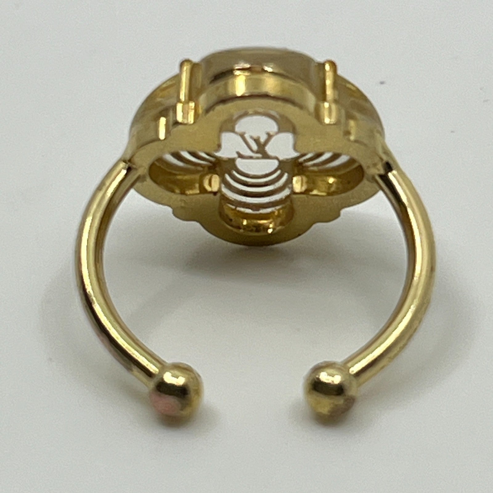 Louis Vuitton Monogram Flower Resin Ring Gold Tone Size US 3.5 (Japan 5) Pinky