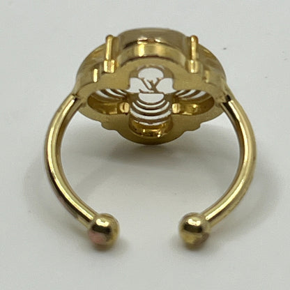 Louis Vuitton Monogram Flower Resin Ring Gold Tone Size US 3.5 (Japan 5) Pinky
