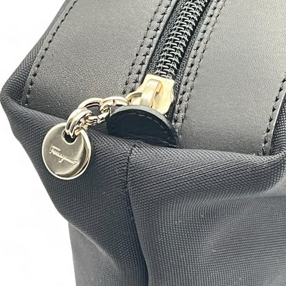 Salvatore Ferragamo Fabric and Leather Pouch in Black