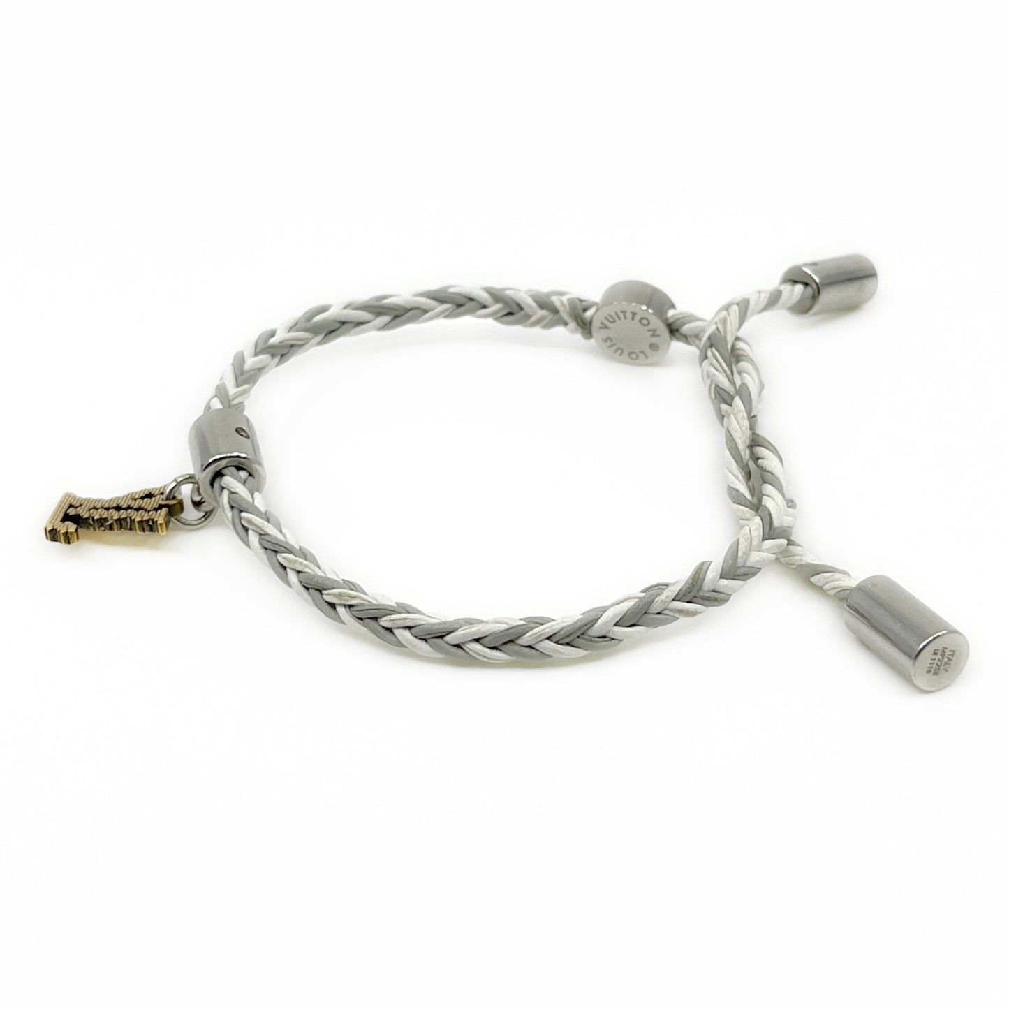 Louis Vuitton Friendship Accessories Leather Bracelet White and Gray MP225E