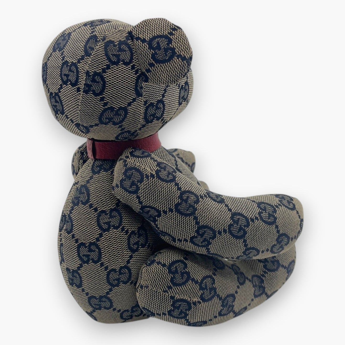 Gucci GG Monogram Canvas Teddy Bear Plush Doll Beige Navy