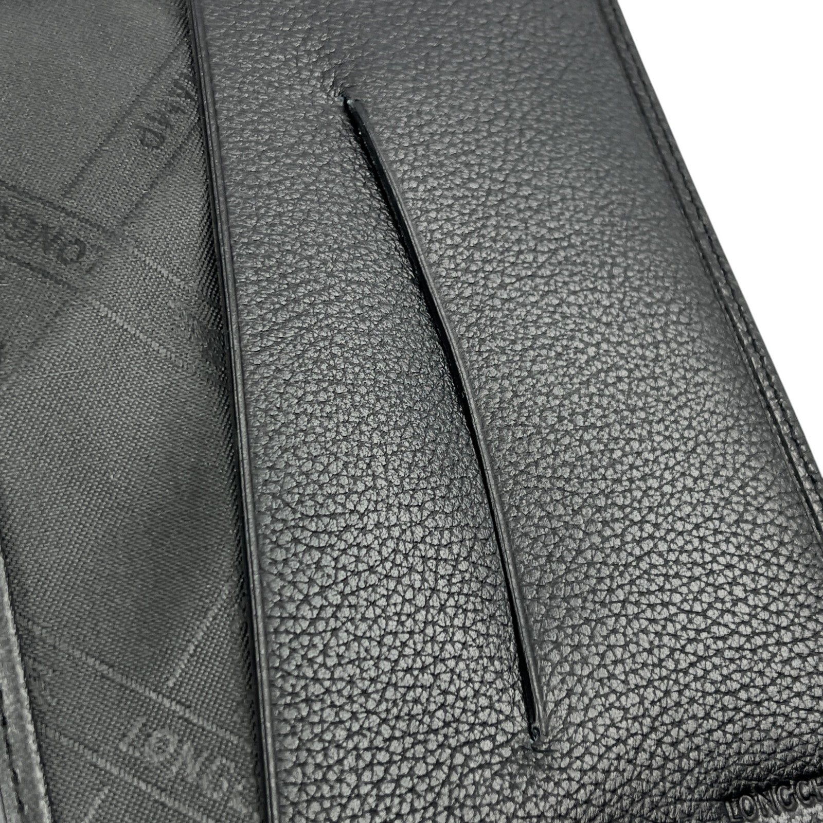 Longchamp Leather Card Holder Black with Box