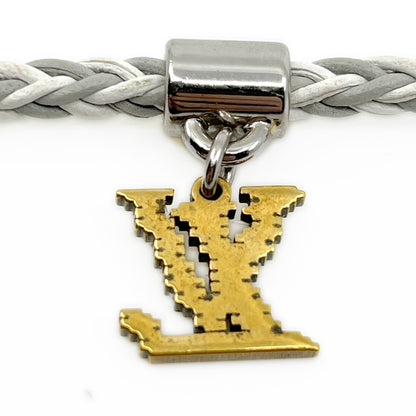 Louis Vuitton Friendship Accessories Leather Bracelet White and Gray MP225E