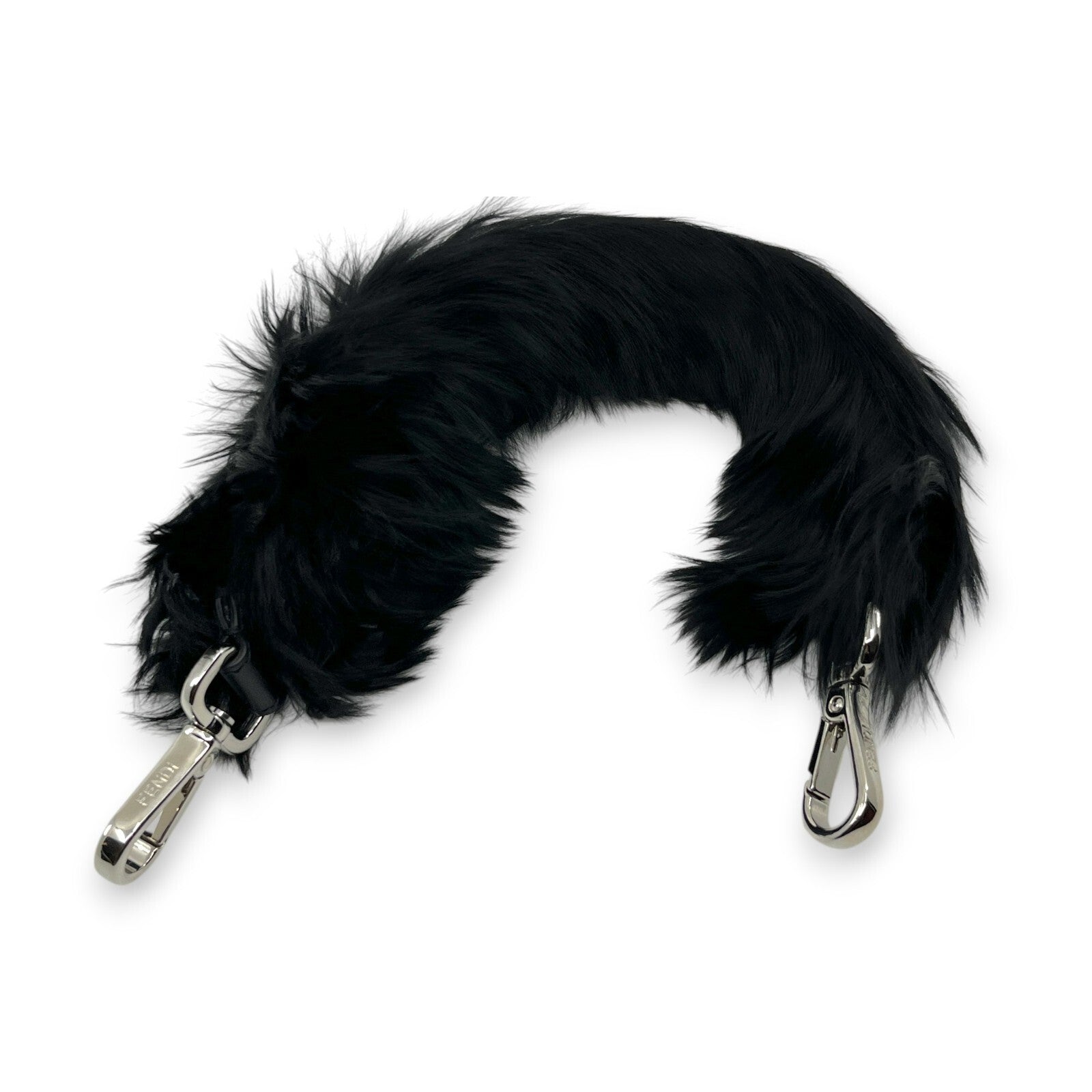 Fendi Strap You Mini Short Fur Bag Strap Black w/ Dust Bag