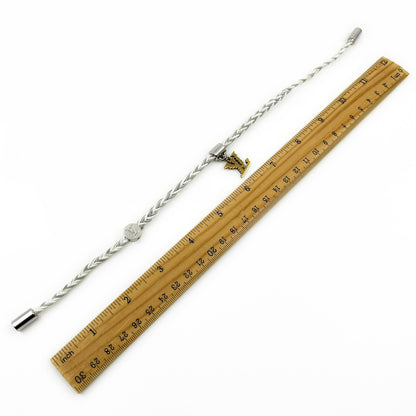 Louis Vuitton Friendship Accessories Leather Bracelet White and Gray MP225E