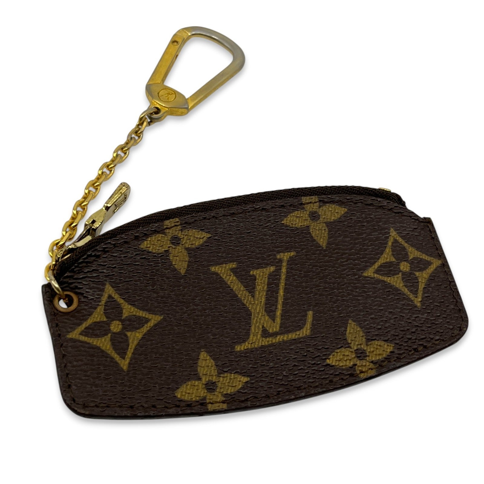 Louis Vuitton Monogram Pochette Cles Vintage Coin Pouch with Large LV Logo