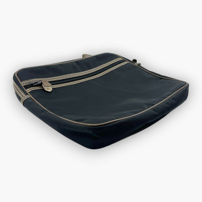 dunhill Clutch Bag Second Bag Black Canvas Leather Made in France