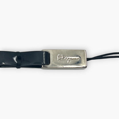 Salvatore Ferragamo Gancini Cell Phone Strap High Heel Shoe Charm Silver w/Box