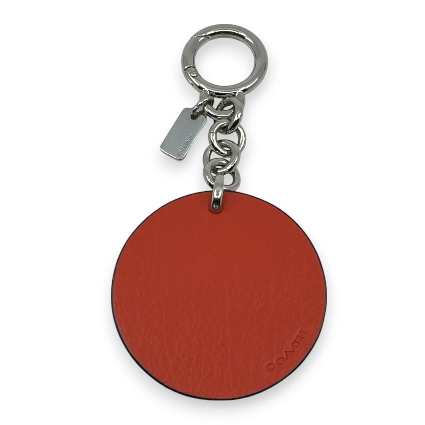 Coach Winky Emoji Leather Keychain Bag Charm in Orange