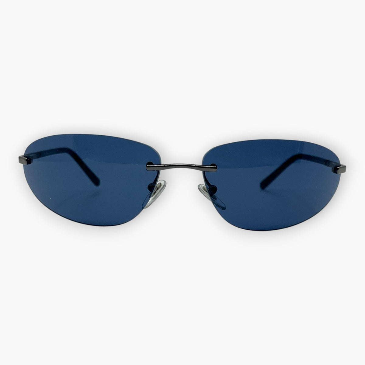 Salvatore Ferragamo Blue Rimless Sunglasses Model 1044 Made in Italy