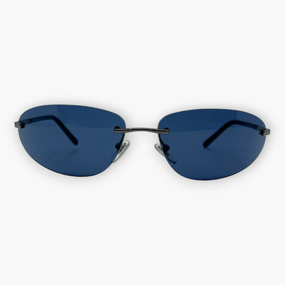 Salvatore Ferragamo Blue Rimless Sunglasses Model 1044 Made in Italy