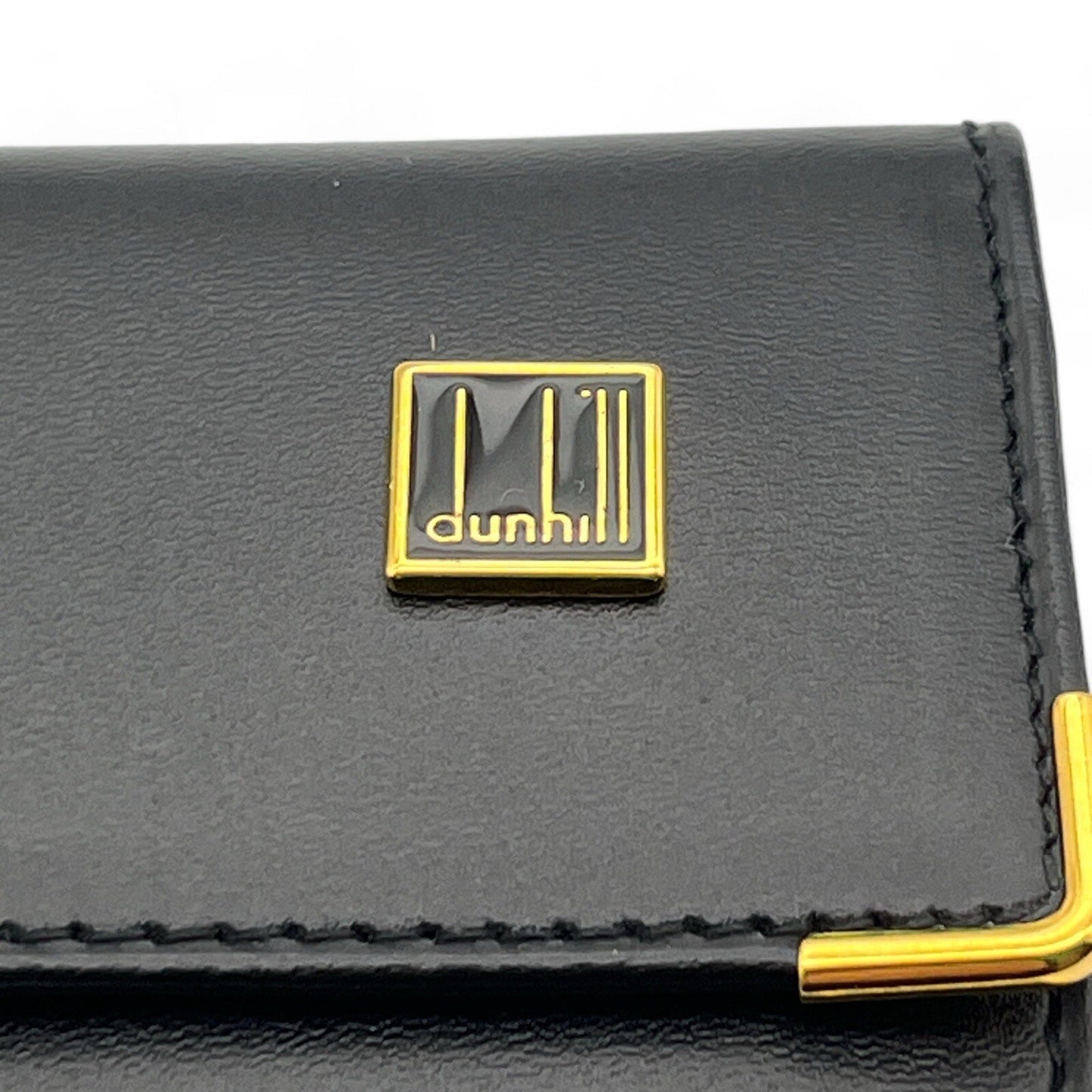dunhill London Leather Key Case 6 Rings Black w/ Box & Dust Bag