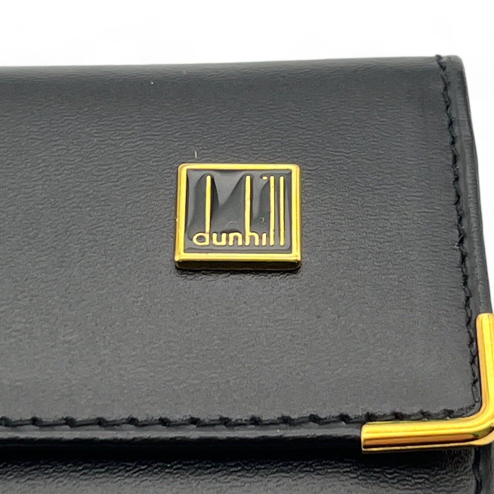 dunhill London Leather Key Case 6 Rings Black w/ Box & Dust Bag
