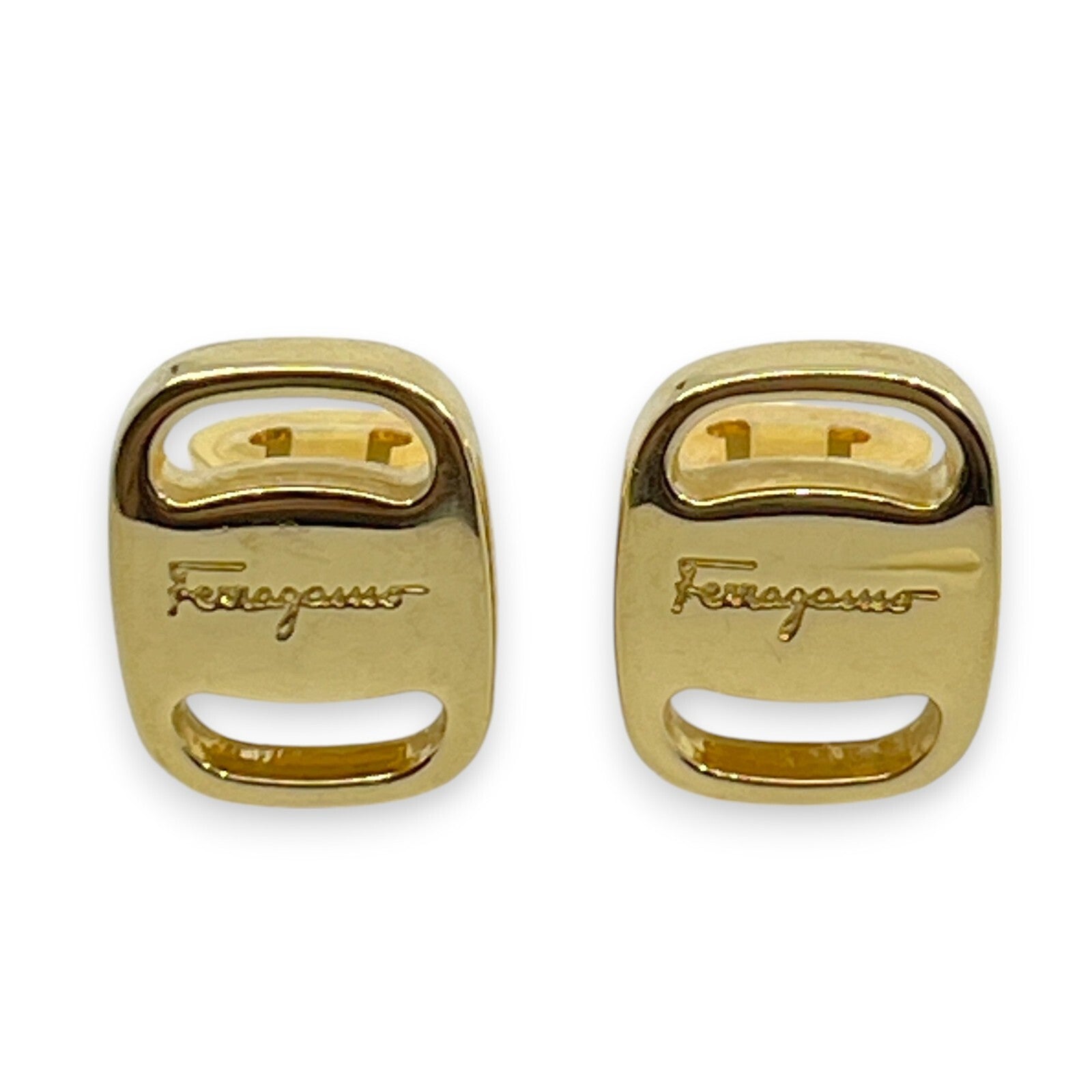 Salvatore Ferragamo Earrings and Ballet Flats Brooch Set w/ Box Dust Bag