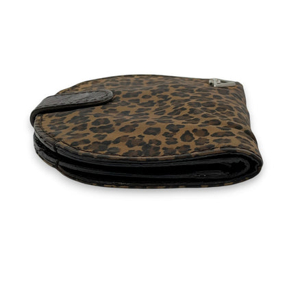 Bottega Veneta Leopard Print Wallet in Brown