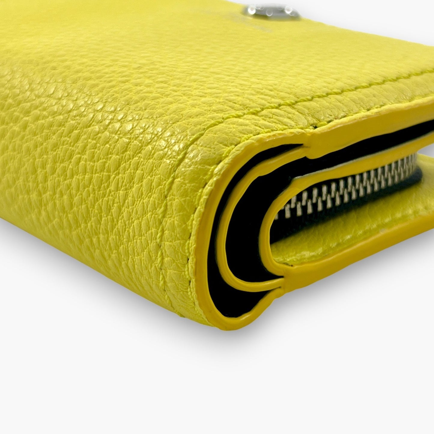 Marc Jacobs Bifold Wallet Wristlet Zip Coin Pocket Yellow Leather M0015122