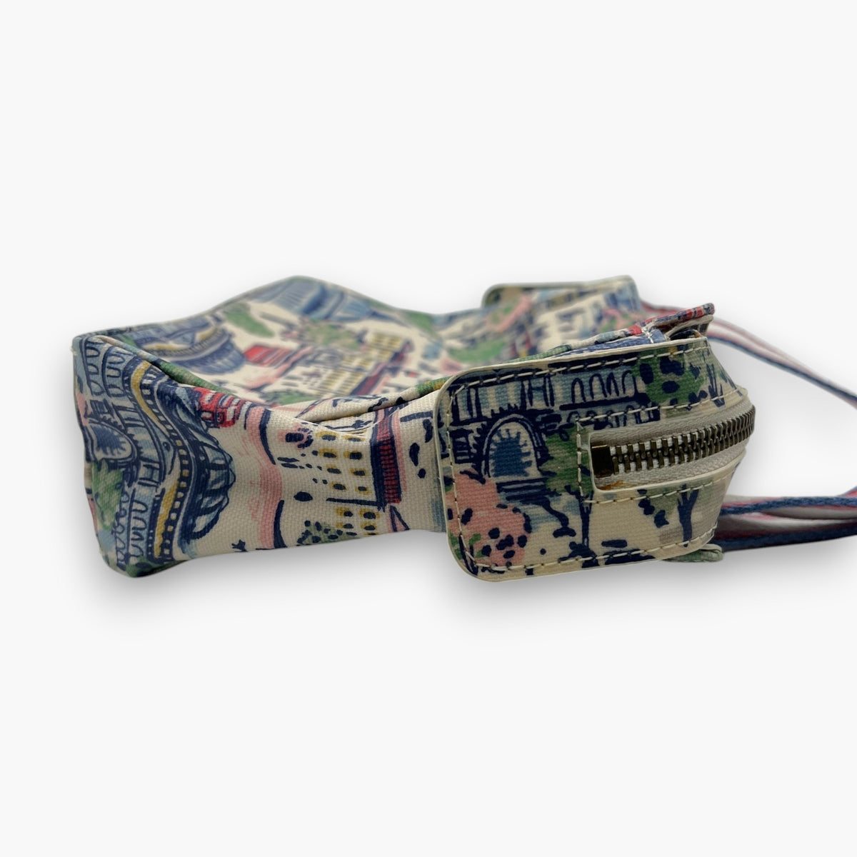 Cath Kidston Mini Shoulder Bag London Cityscape Scenery Pattern Oilcloth Blue