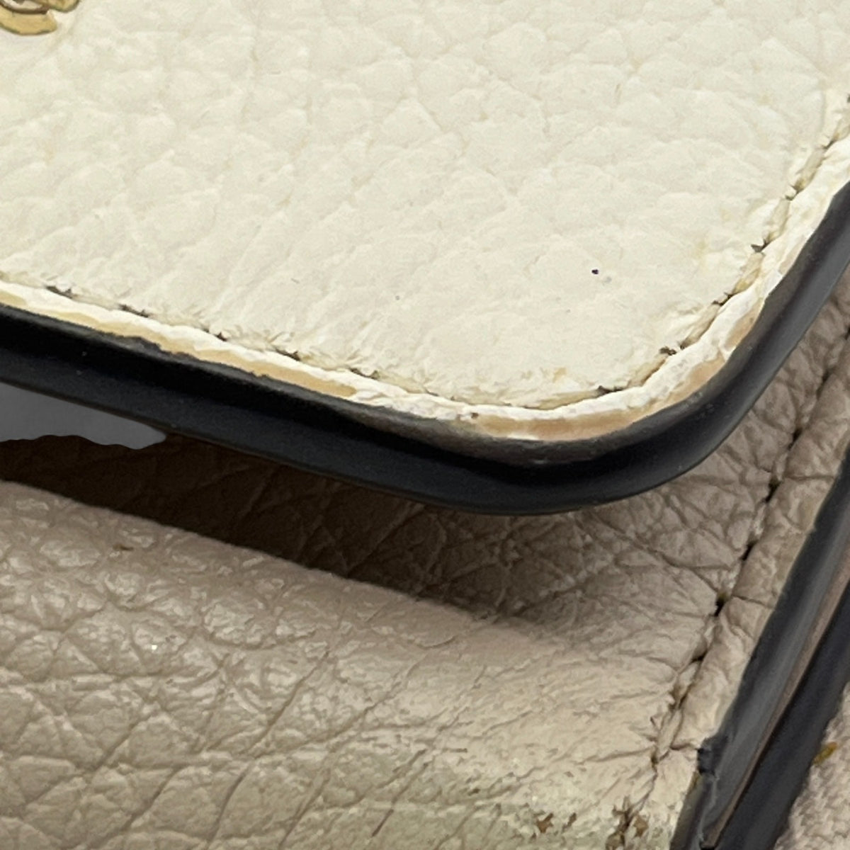 Kate Spade Off White Beige Leather Trifold Wallet Compact Zip Coin Purse