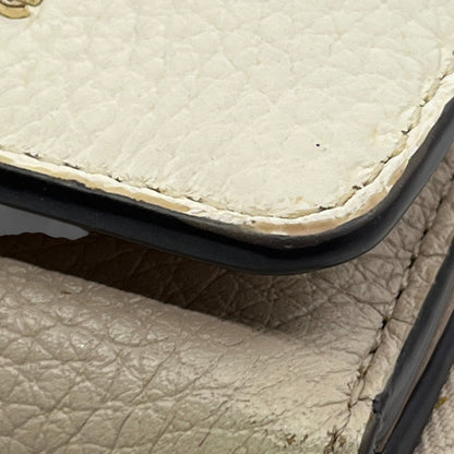 Kate Spade Off White Beige Leather Trifold Wallet Compact Zip Coin Purse