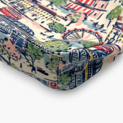 Cath Kidston Mini Shoulder Bag London Cityscape Scenery Pattern Oilcloth Blue