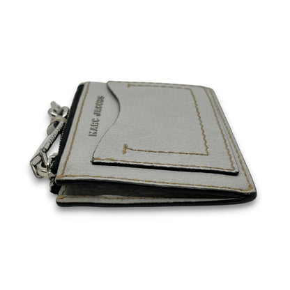 Marc Jacobes Leather Top Zip Coin Purse and Card Case in Gray