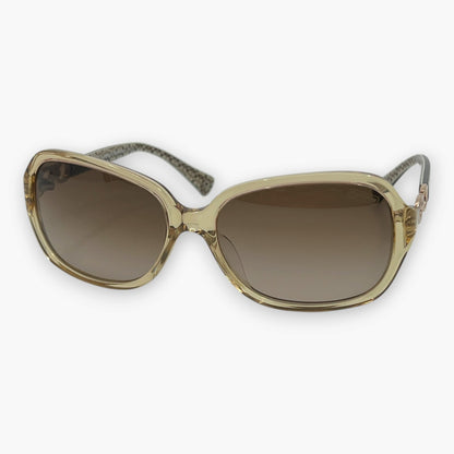 COACH Sunglasses HC8019A L506 Beatrice Sand Brown Frame Signature Temple Logo