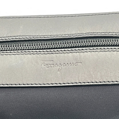 Salvatore Ferragamo Fabric and Leather Pouch in Black