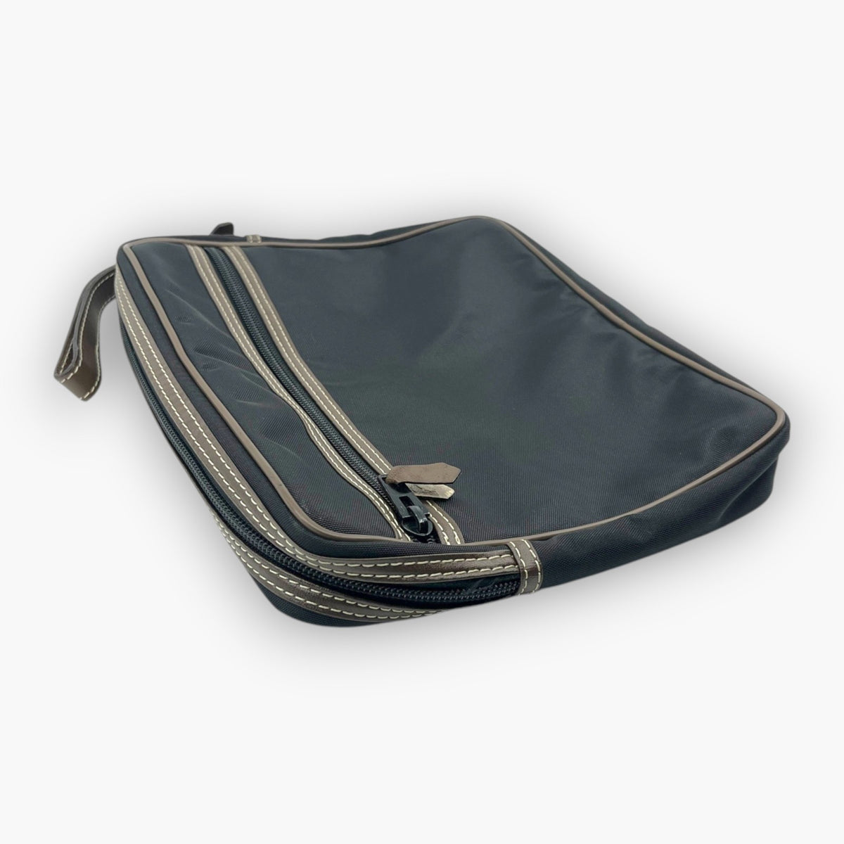 dunhill Clutch Bag Second Bag Black Canvas Leather Made in France