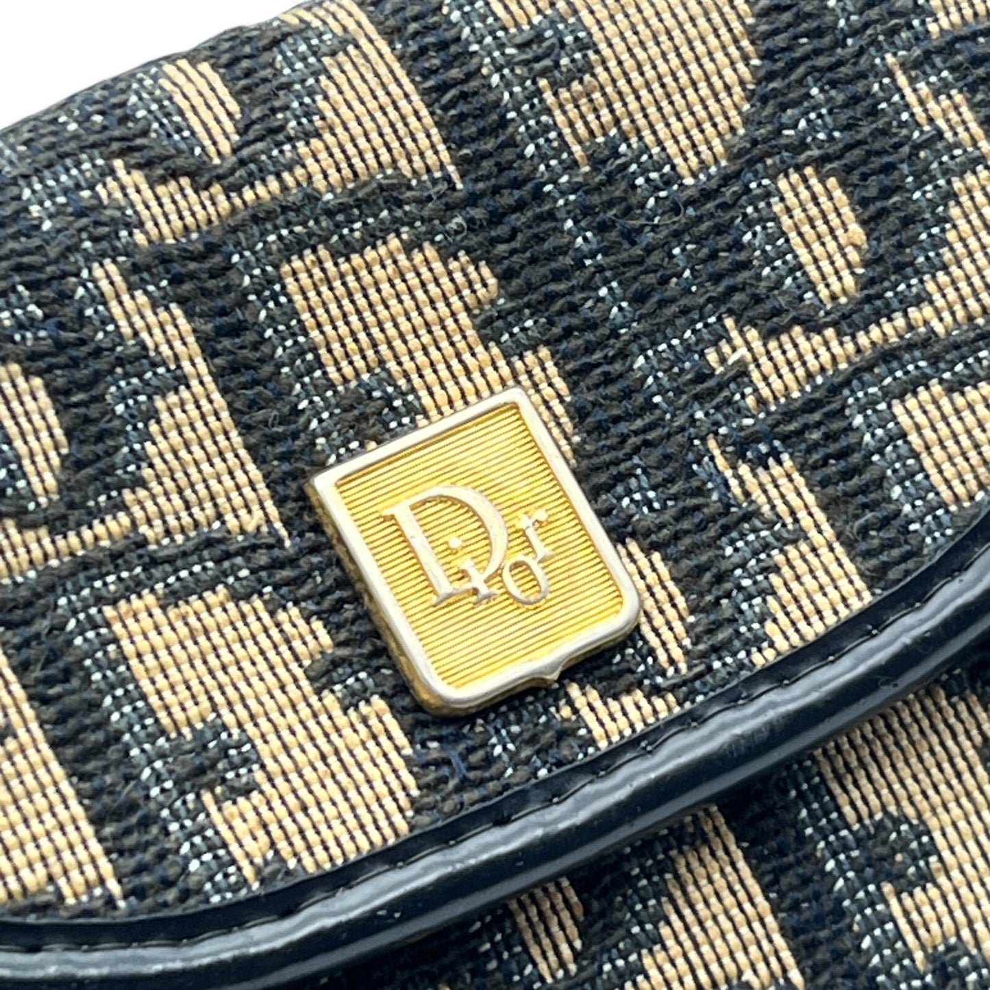 Christian Dior Trotter Canvas Leather Coin Purse Compact Wallet