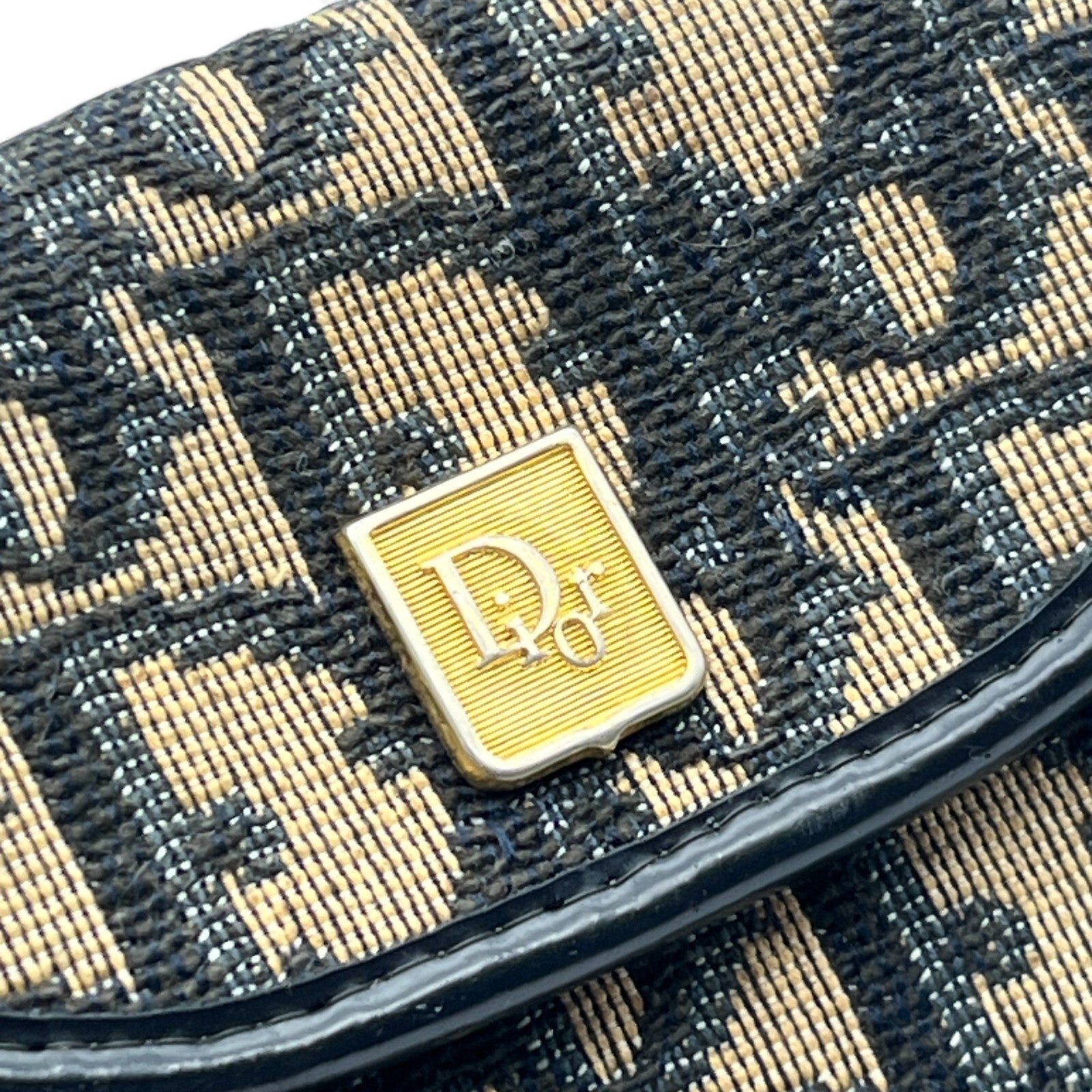 Christian Dior Trotter Canvas Leather Coin Purse Compact Wallet