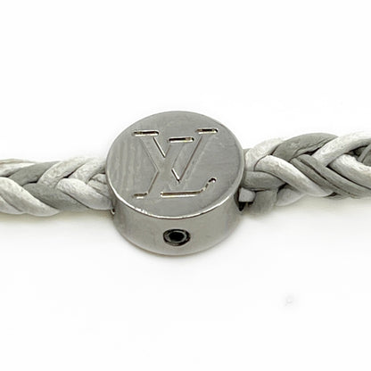 Louis Vuitton Friendship Accessories Leather Bracelet White and Gray MP225E