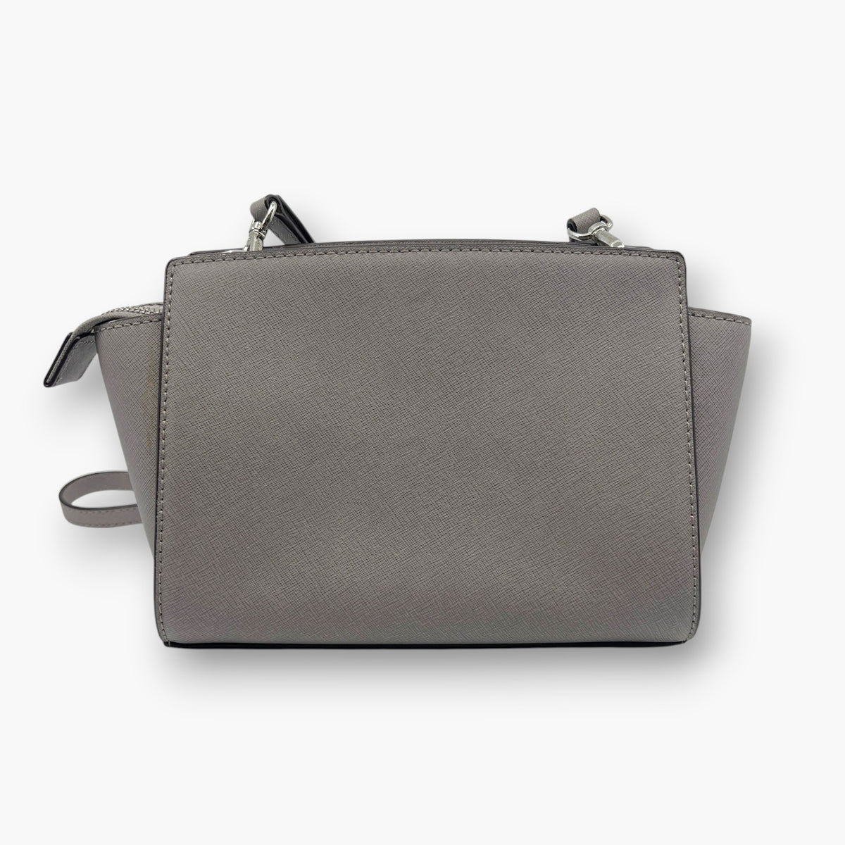 MICHAEL KORS Saffiano Leather Shoulder Bag Gray Crossbody Medium