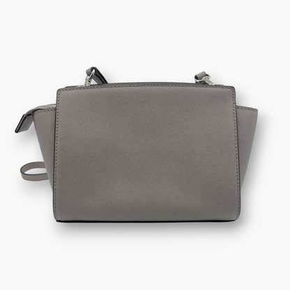 MICHAEL KORS Saffiano Leather Shoulder Bag Gray Crossbody Medium