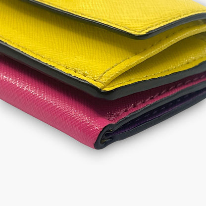 Marc Jacobs Wallet M0013597 Pink Yellow Leather Trifold