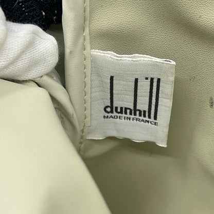 dunhill Clutch Bag Second Bag Black Canvas Leather Made in France