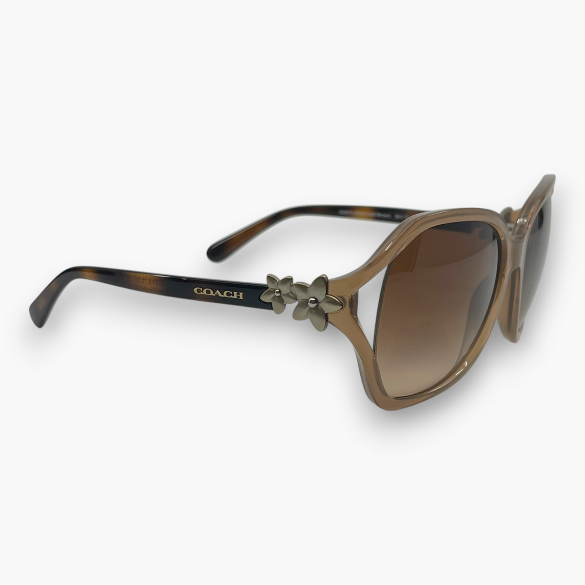 Coach Sunglasses Milky Light Brown Floral Temple Case HC8233 L1033 526574