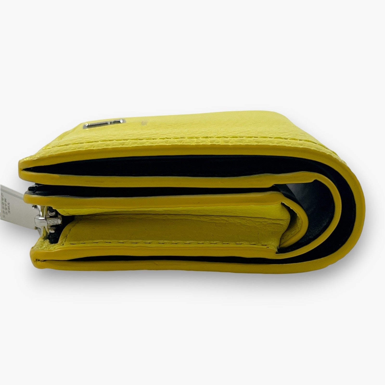 Marc Jacobs Bifold Wallet Wristlet Zip Coin Pocket Yellow Leather M0015122