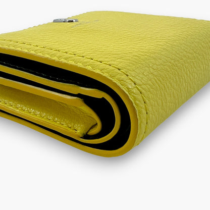 Marc Jacobs Bifold Wallet Wristlet Zip Coin Pocket Yellow Leather M0015122