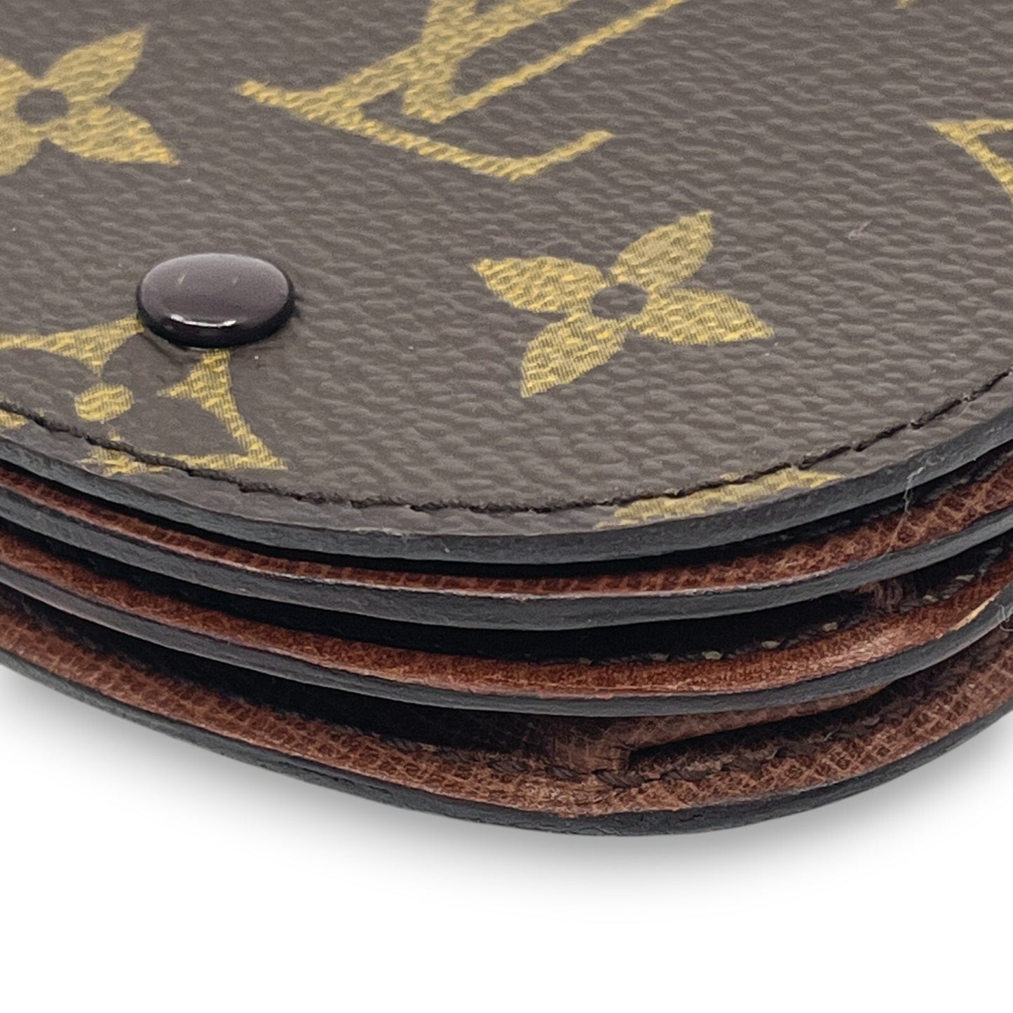Louis Vuitton Monogram Porte-Monnaie Gousset Coin Purse Brown