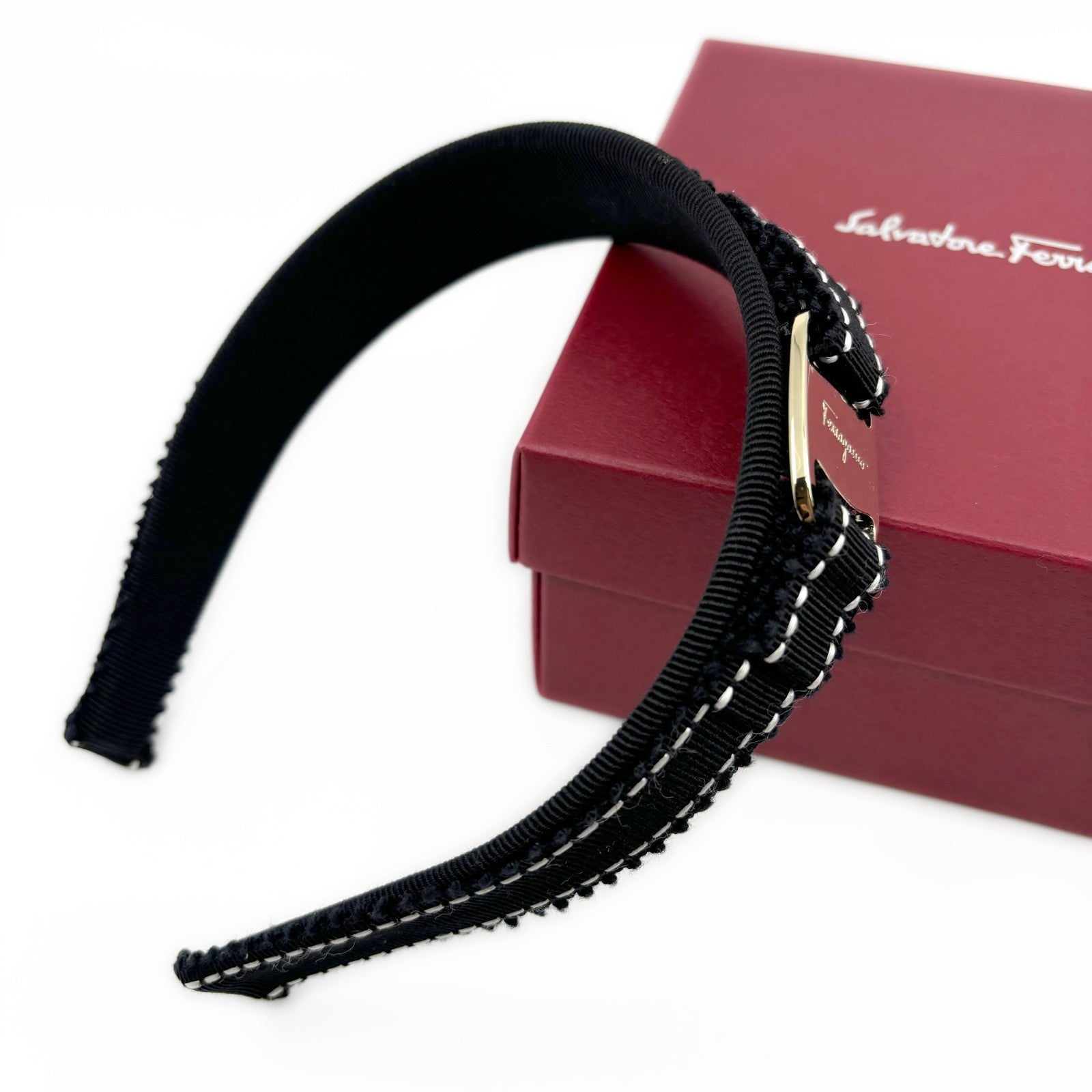 Salvatore Ferragamo Vara Stitched Headband Hair Accessory