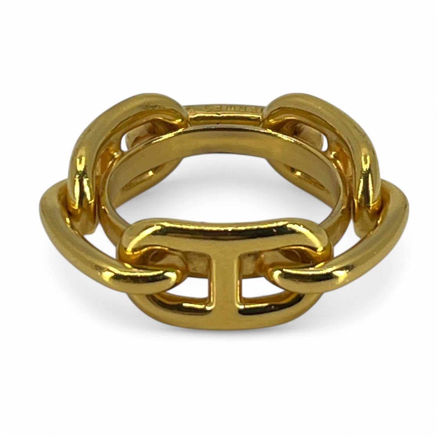 Hermes Chaîne d'Ancre Scarf Ring Gold-Tone