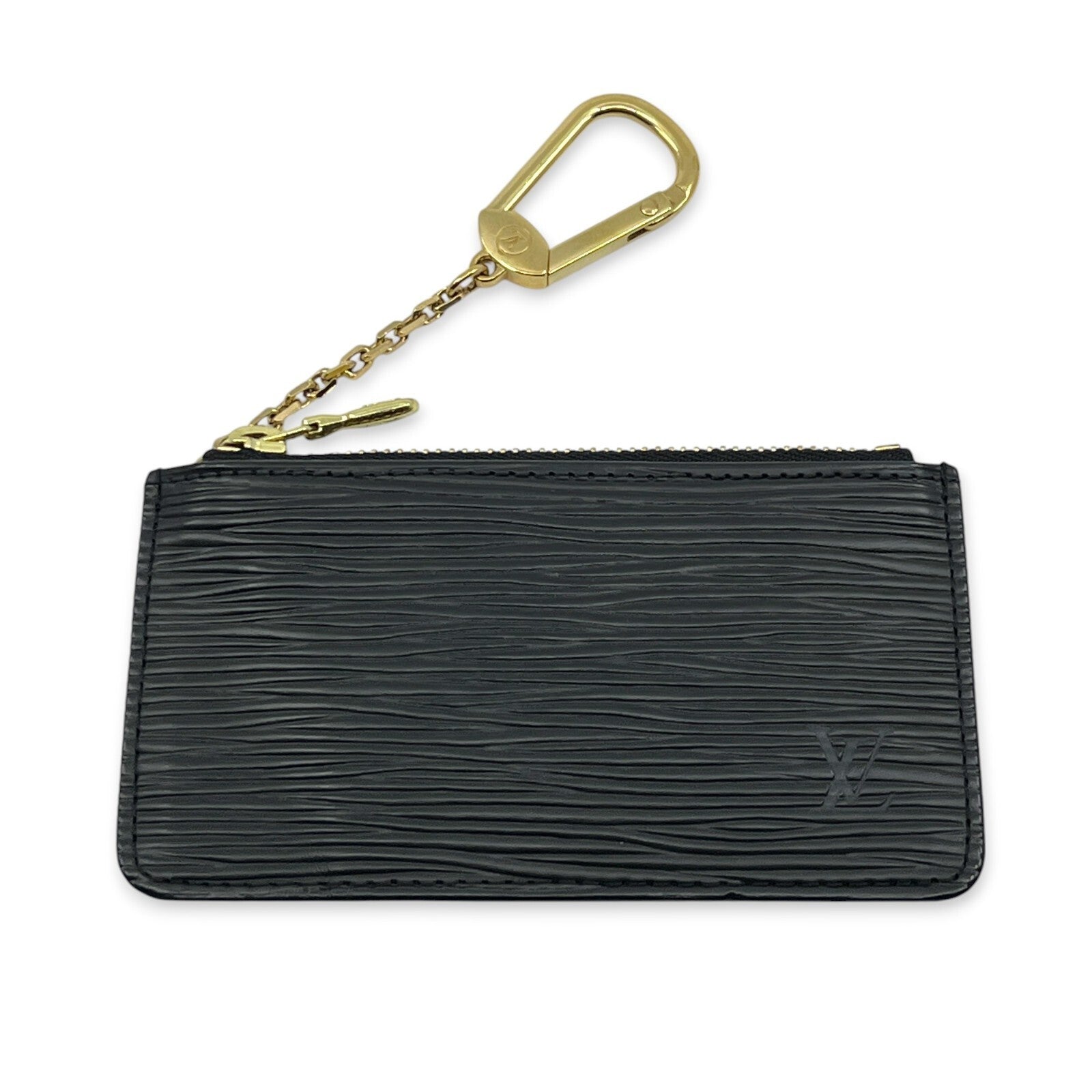 Louis Vuitton Epi Pochette Cles Leather Wallet Coin Purse Black