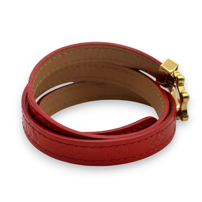 Louis Vuitton Monogram Vernis Triple Tour Bracelet Red