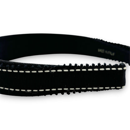 Salvatore Ferragamo Vara Ribbon Black Headband Gold Plate Hair Accessory