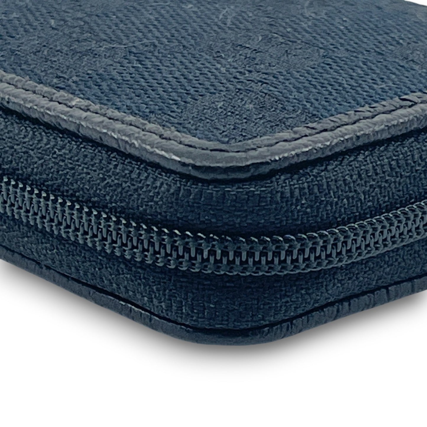 Gucci GG Canvas Coin Purse Black Leather Trim Compact w/ Box