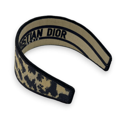 Christian Dior Wide Headband in Beige Leopard