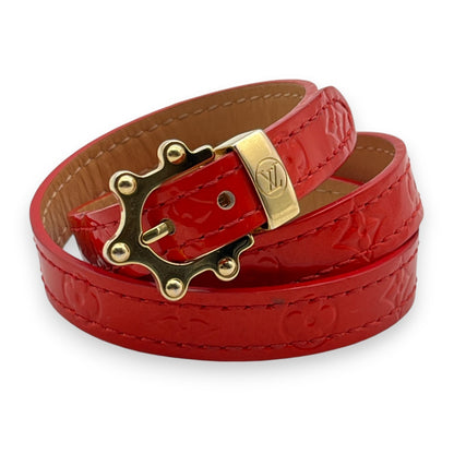 Louis Vuitton Monogram Vernis Triple Tour Bracelet Red
