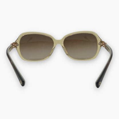 COACH Sunglasses HC8019A L506 Beatrice Sand Brown Frame Signature Temple Logo