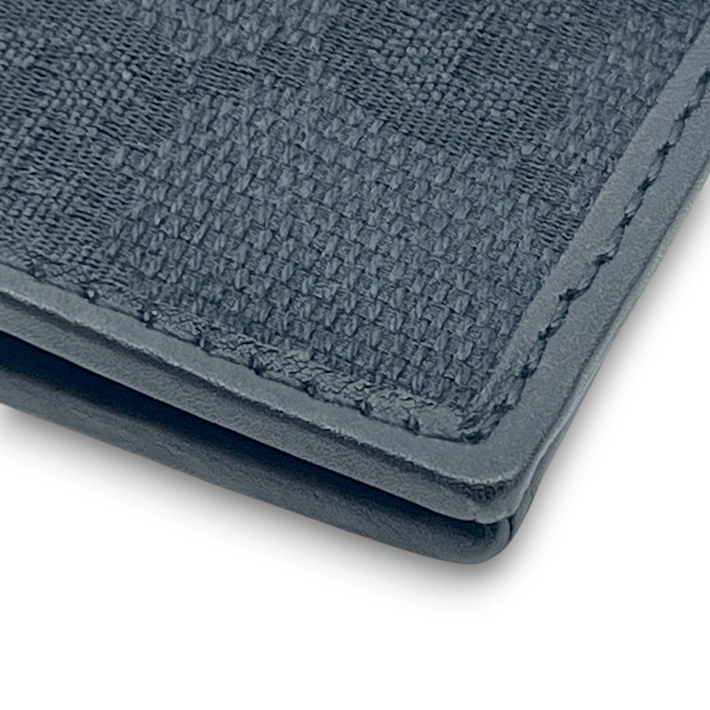 Gucci GG Canvas Card Holder Navy with Matching Leather Trim w/ Box