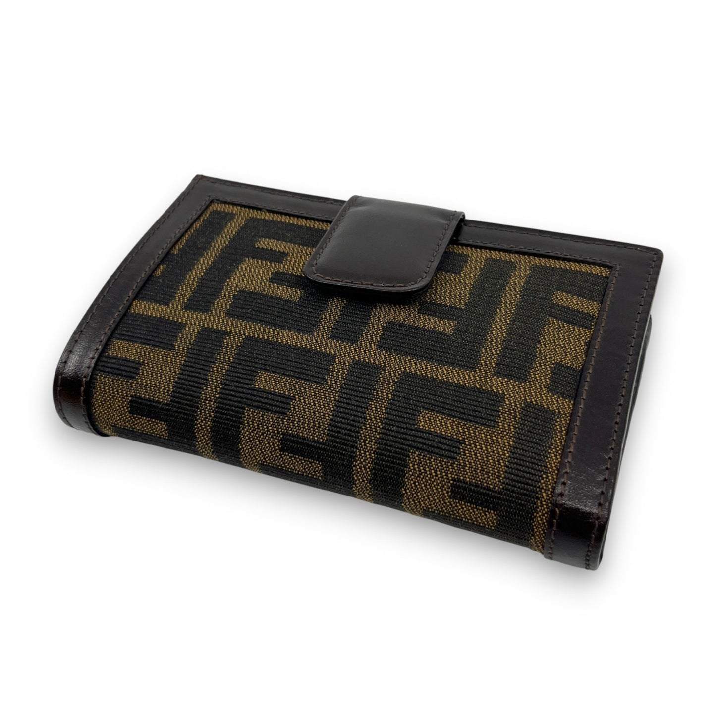 Fendi Zucca  Canvas Leather Bifold Wallet in Brown /w Box